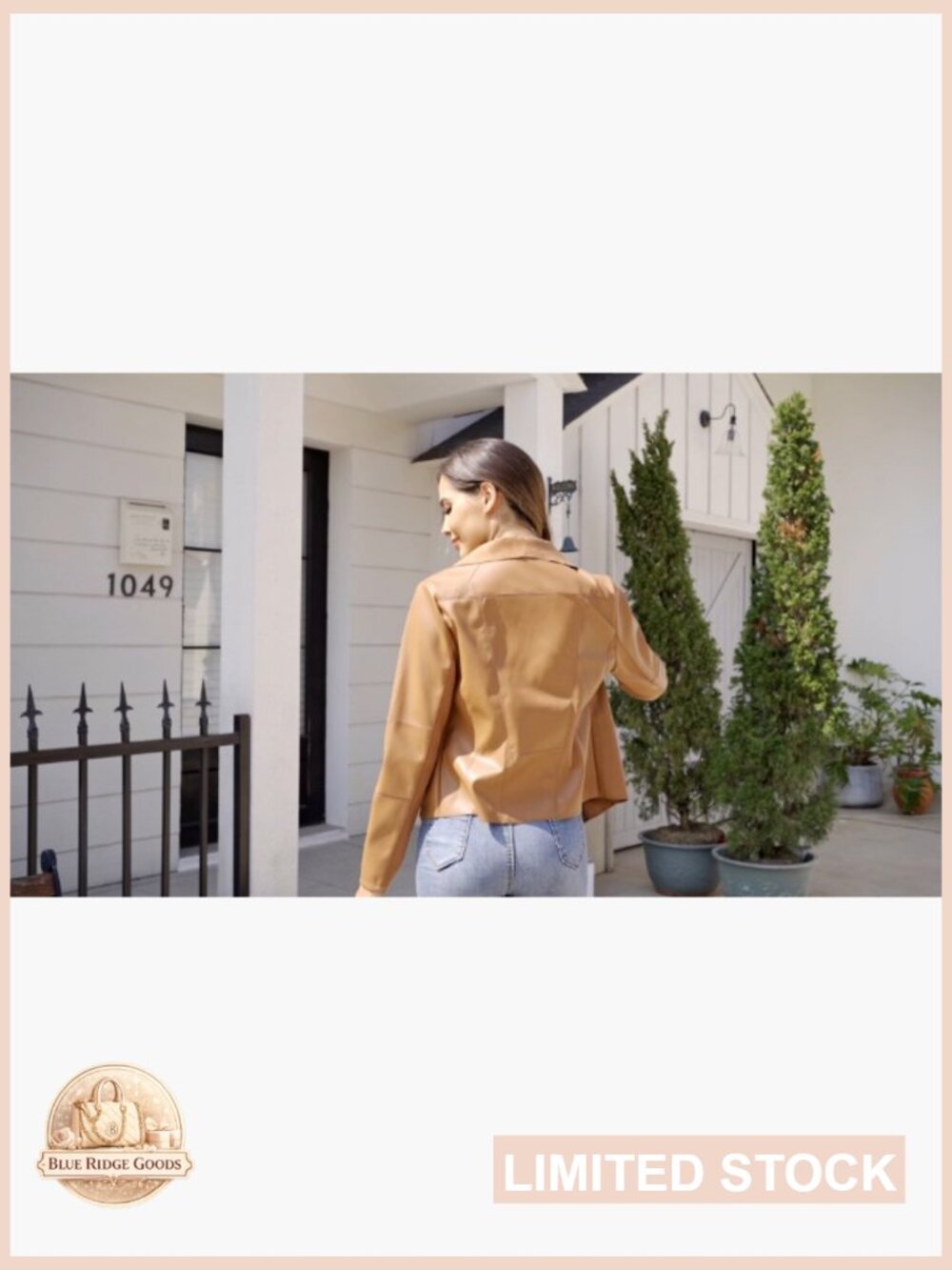 Faux Leather Blazer Jacket Slim Fit Open Front Lapel Chic Modern Style - Picture 7 of 7